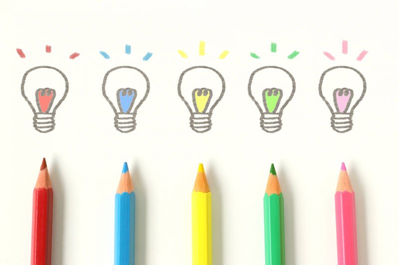 色鉛筆、ひらめき