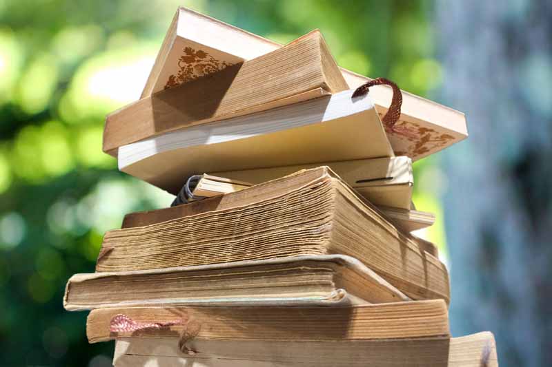 山積みの文庫本