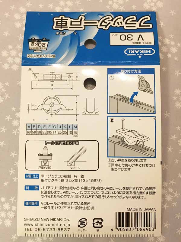 戸車のパッケージ